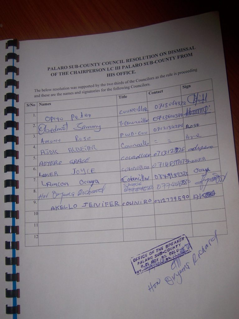 Councilors Want Palaro Sub County Boss Out of Office